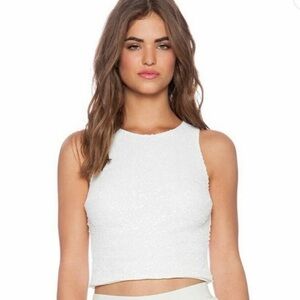Bailey 44 Ivory Sleeveless Crop Top